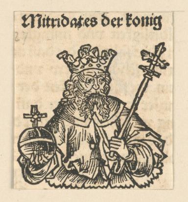 Schedelsche Weltchronik - Herrscherdarstellungen: Mitridates der koenig (087r)