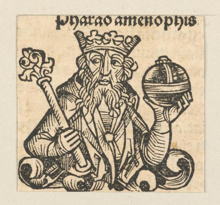 Schedelsche Weltchronik - Herrscherdarstellungen: Pharao Amenophus (027r)