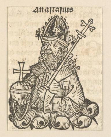 Schedelsche Weltchronik - Herrscherdarstellungen: Linea der kaiser, Anastasius (161r)