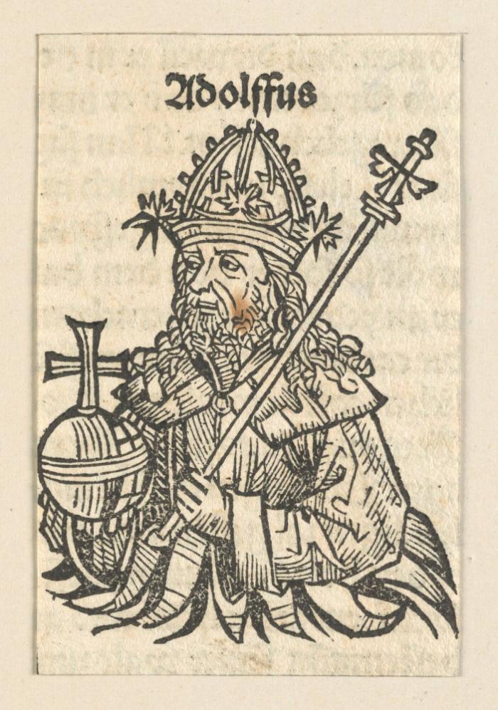 Schedelsche Weltchronik - Herrscherdarstellungen: Linea der kayser, Adolfus (219r)