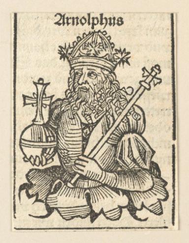 Schedelsche Weltchronik - Herrscherdarstellungen: Linea der kayser, Arnoplhus (173r)