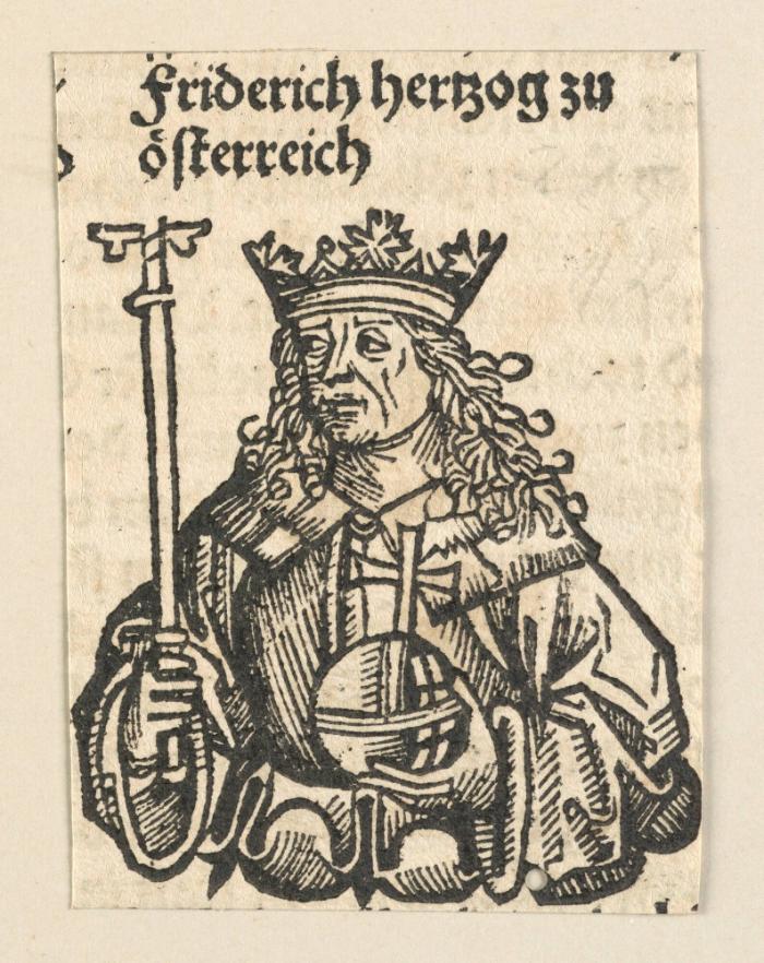 Schedelsche Weltchronik - Herrscherdarstellungen: friderich herzog zu österreich (225r)