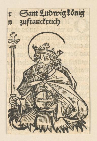 Schedelsche Weltchronik - Herrscherdarstellungen: Sant Ludwig konig zu frankreich (212r)