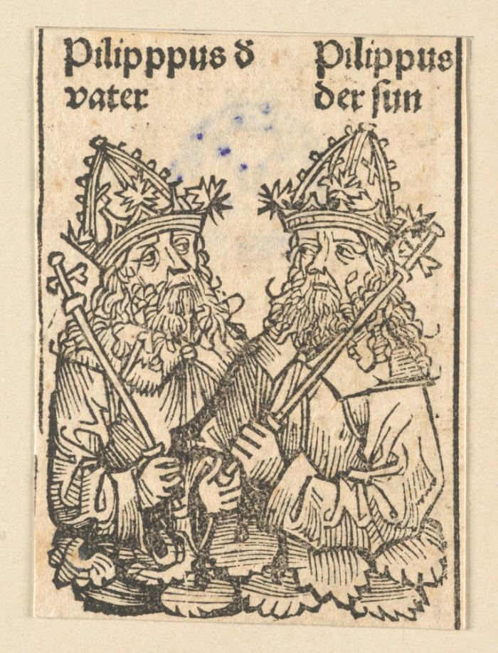 Schedelsche Weltchronik - Herrscherdarstellungen: Philipppus vater & Philippus der sun (119r)
