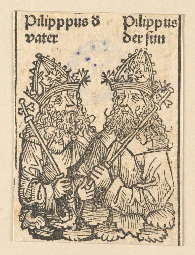 Schedelsche Weltchronik - Herrscherdarstellungen: Philipppus vater & Philippus der sun (119r)