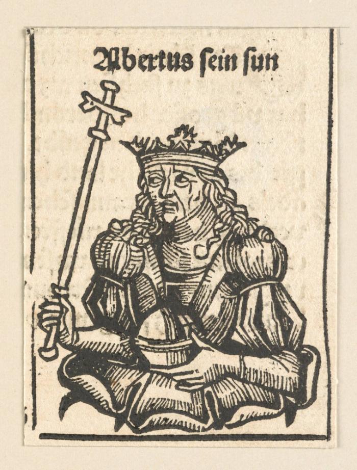 Schedelsche Weltchronik - Herrscherdarstellungen: Albertus sein sun (177r)