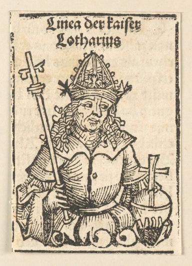 Schedelsche Weltchronik - Herrscherdarstellungen: Linea der kaiser, Lotharius (170r)