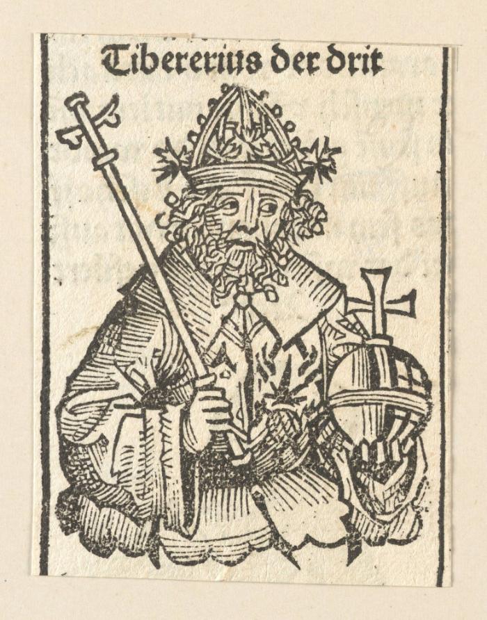 Schedelsche Weltchronik - Herrscherdarstellungen: Tibererius der drit (158r)