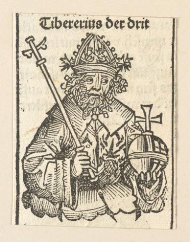 Schedelsche Weltchronik - Herrscherdarstellungen: Tibererius der drit (158r)