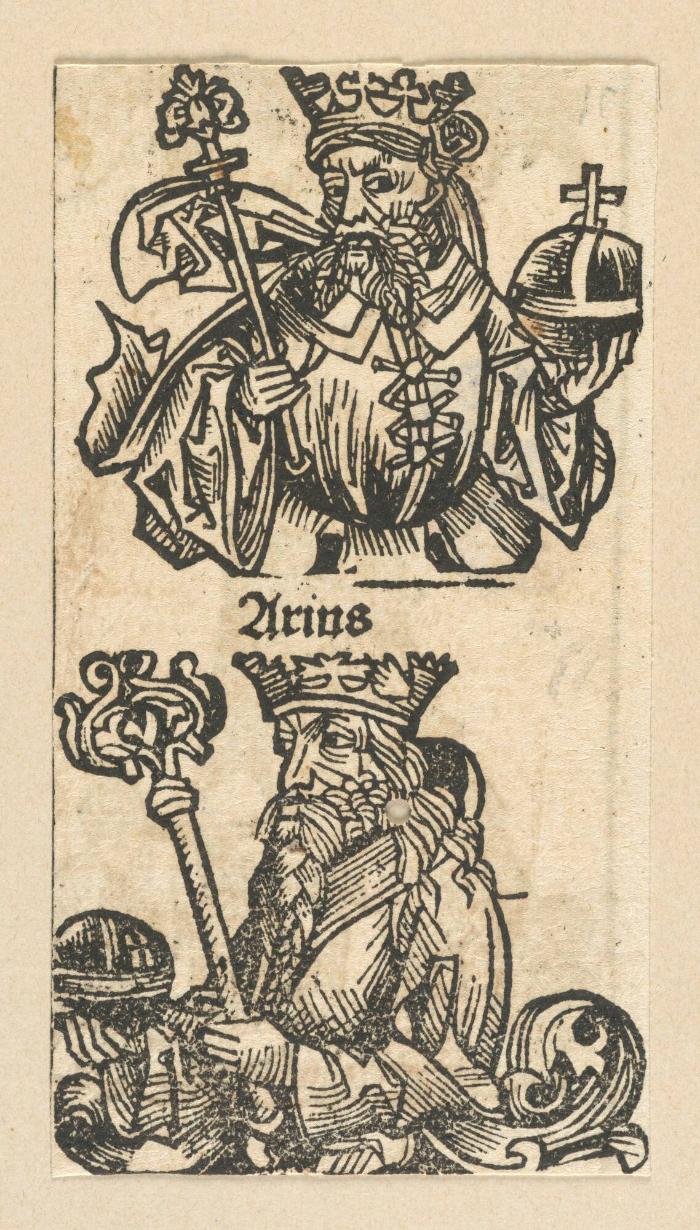 Schedelsche Weltchronik - Herrscherdarstellungen: Ninia, Arins (25r)