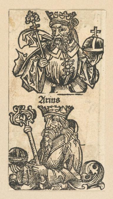 Schedelsche Weltchronik - Herrscherdarstellungen: Ninia, Arins (25r)