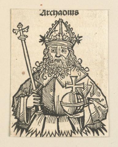 Schedelsche Weltchronik - Herrscherdarstellungen: Archadius (134r)