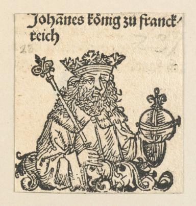 Schedelsche Weltchronik - Herrscherdarstellungen: Johanes ekoenig zu franckreich (231r)