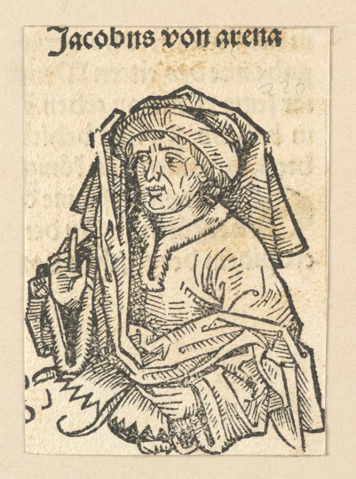 Schedelsche Weltchronik - Gelehrte: Jacobus von arena (220v)