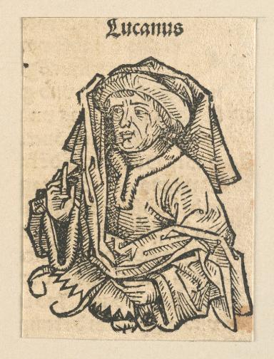 Schedelsche Weltchronik - Gelehrte: Lucanus (105r)