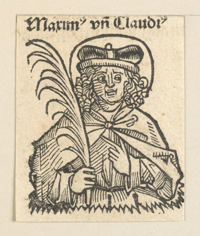 Schedelsche Weltchronik - Gelehrte: Maxim' un Claudi' (124v)