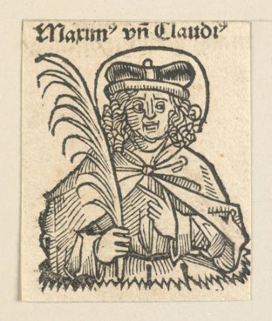 Schedelsche Weltchronik - Gelehrte: Maxim' un Claudi' (124v)