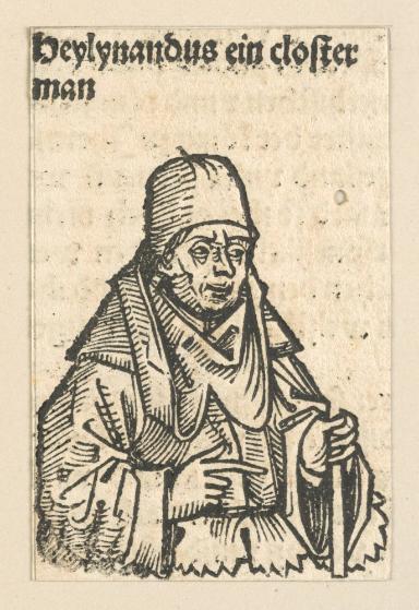 Schedelsche Weltchronik - Gelehrte: Heylynandus ein closter man (206r)