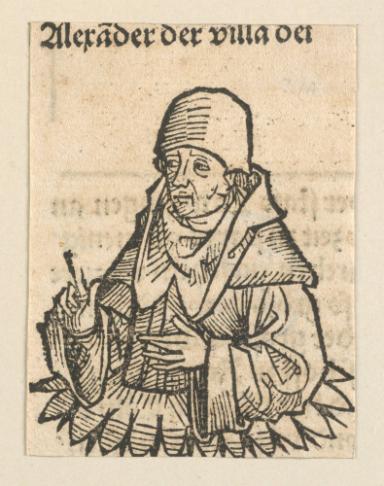 Schedelsche Weltchronik - Gelehrte: Alexader der villa dei (214v)