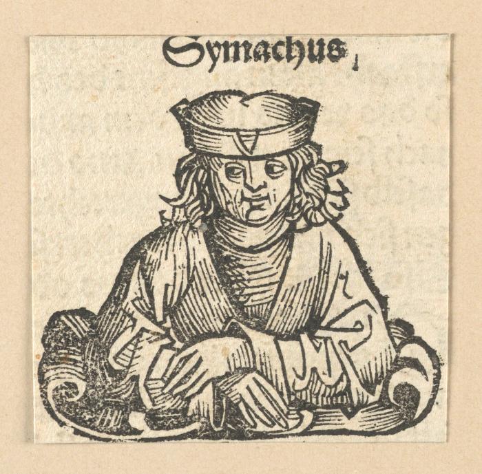 Schedelsche Weltchronik - Gelehrte: Symachus (141v)