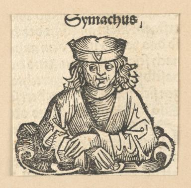 Schedelsche Weltchronik - Gelehrte: Symachus (141v)