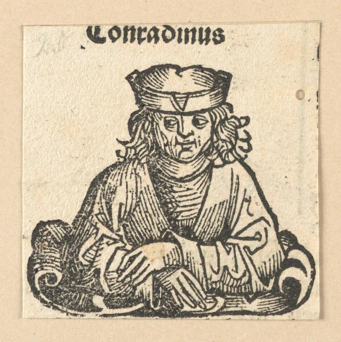 Schedelsche Weltchronik - Gelehrte: Conradinus (216r)