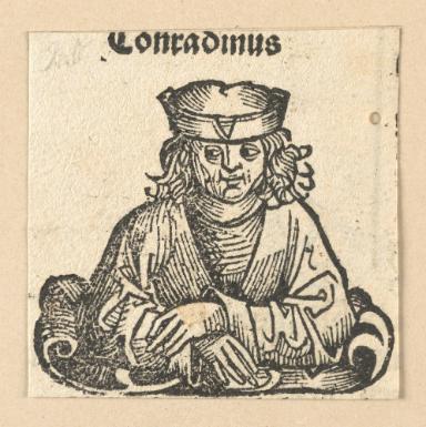 Schedelsche Weltchronik - Gelehrte: Conradinus (216r)