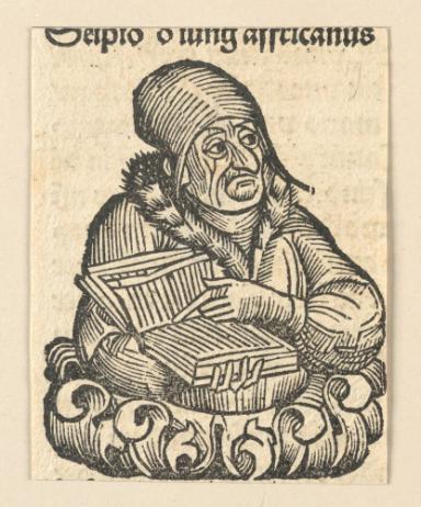 Schedelsche Weltchronik - Gelehrte: Seipio 8 iung affricanus (85r)
