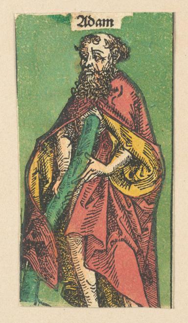 Schedelsche Weltchronik - Gelehrte: Adam (9v)