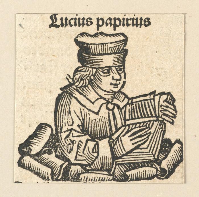 Schedelsche Weltchronik - Gelehrte: Lucius papirius (79r)