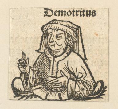 Schedelsche Weltchronik - Gelehrte: Demotritus (70v)