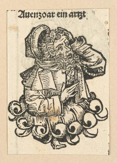 Schedelsche Weltchronik - Gelehrte: Auenzoar ein arzt (202r)
