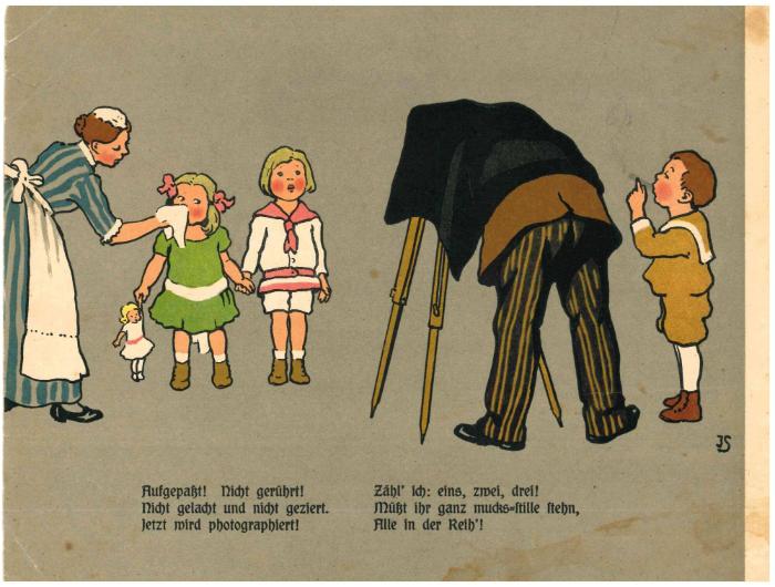 Bildtafeln zur Kindererziehung mit Kinderreimen
